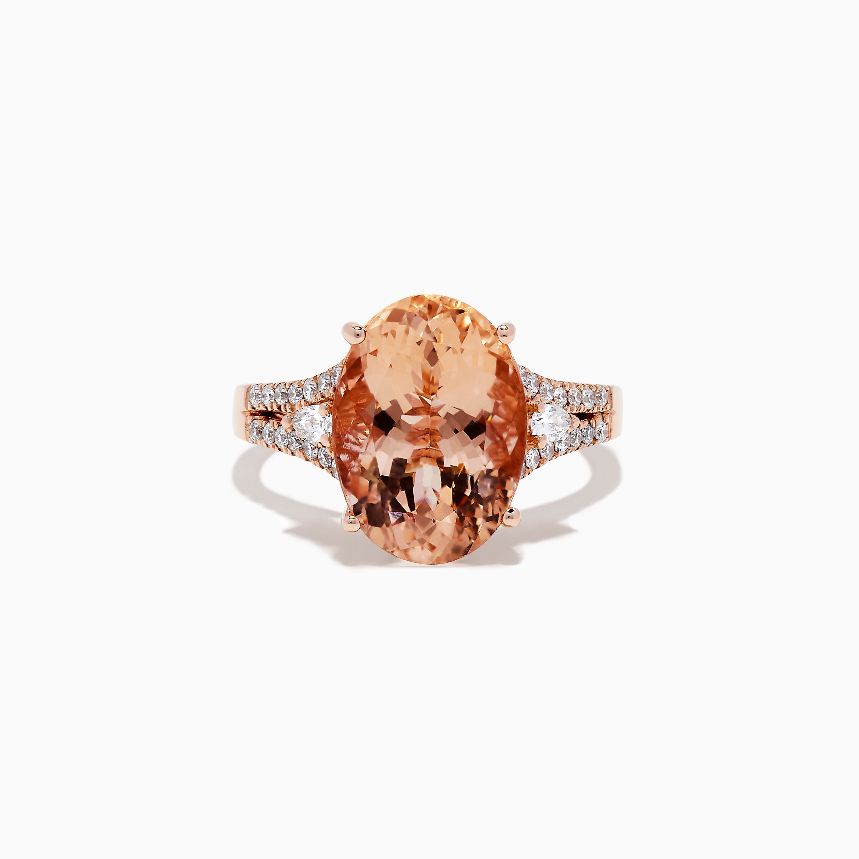 Effy White Diamond (3/8 ct. t.w.) & Pink Diamond (1/2 ct. t.w.) Heart Ring  in 14k Rose & White Gold | CoolSprings Galleria